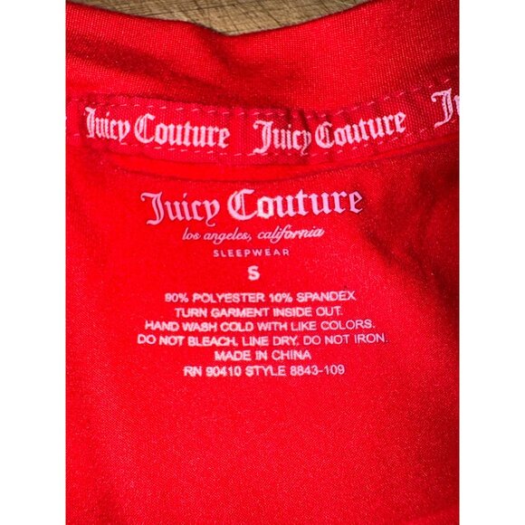 Juicy Couture Red Short Sleeve Soft T-Shirt With Rhinestone Logo S Y2K Academic - Picture 6 of 7